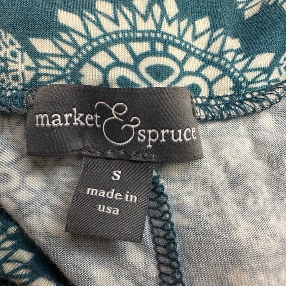 MARKET & SPRUCE STICH FIX Boho Maxi Skirt S Teal Medallion Hippie Tribal Coastal - Picture 7 of 9